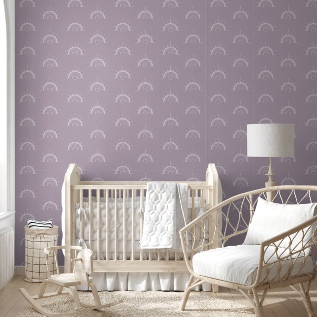 Celestial Sun Moon Arch Lilac Purple Wallpaper (Kids)