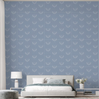 Celestial Sun Moon Arch Simple Duck Egg Blue Boho Wallpaper