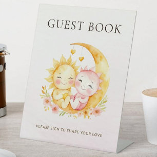 Celestial Sun Moon Baby Shower Guest Book Sign