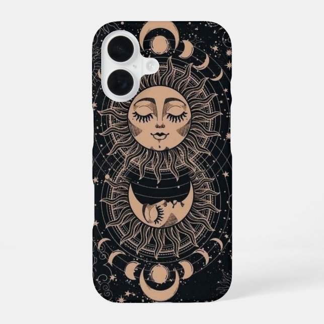 Celestial Sun Moon Crescent Mystical Phone Case (Back)