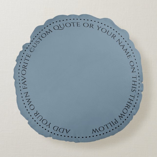 Celestial Sun Moon Custom Quote Blue Round Pillow (Front)