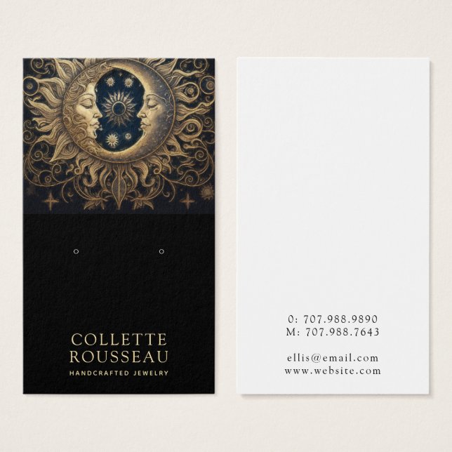 Celestial Sun Moon Earring Jewellery Display (Front & Back)