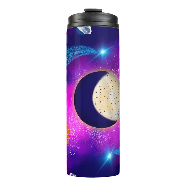 Celestial Sun Moon Galaxy Thermal Tumbler (Front)