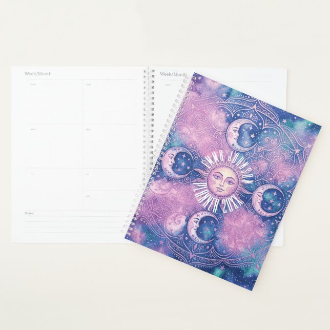 Celestial Sun & Moon Mandala Galaxy Nebula Planner (Display)