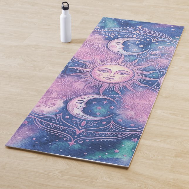 Celestial Sun & Moon Mandala Galaxy Nebula Yoga Mat (In Situ)