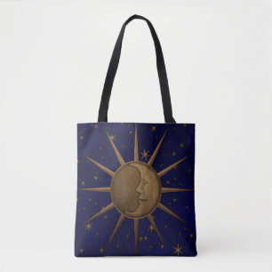 Celestial Sun Moon Starry Night Tote Bag