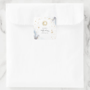 Celestial Sun,Moon,Stars Baby Shower  Square Sticker