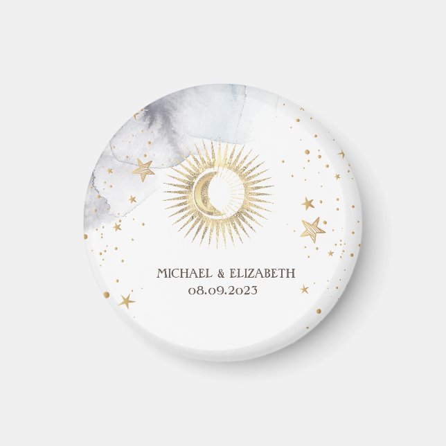 Celestial Sun,Moon,Stars  Magnet (Front)