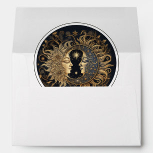 Celestial Sun Moon Stars Wedding Envelope