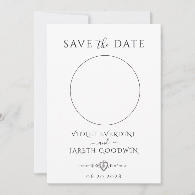Celestial Sun Moon Stars Wedding Save The Date Invitation (Front)
