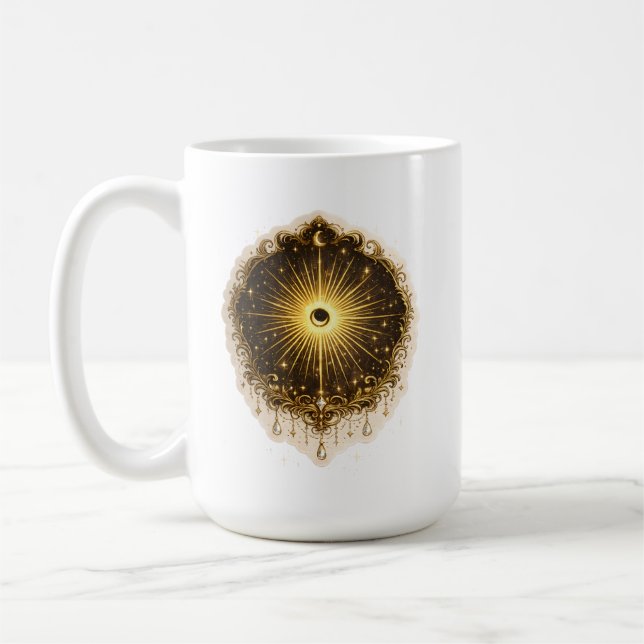 Celestial Sun Moon Symbol Sacred Cosmic Balance Coffee Mug (Left)