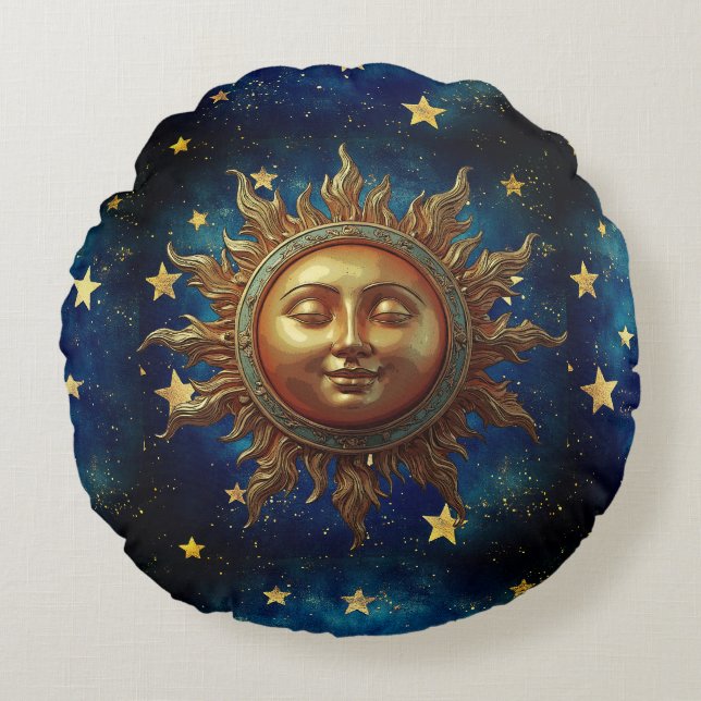 Celestial Sun  Round Cushion (Front)