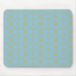 Celestial Sun Stars Sky Blue Mouse Pad