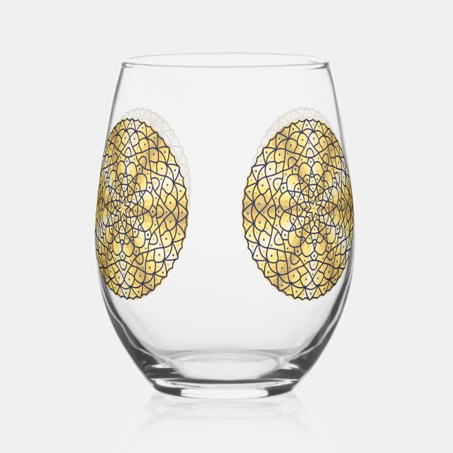 Celestial Sun Stemless Wine Glass (Front)