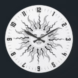 Celestial Sun Vintage Sun Burst Face Large Clock<br><div class="desc">A vintage celestial sunburst face clock.</div>