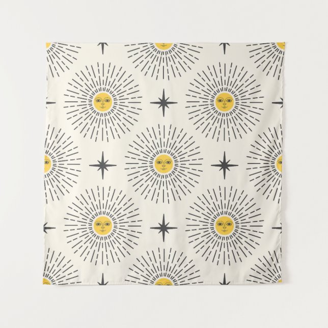 Celestial Sunshine Vintage Pattern Tapestry (Front)