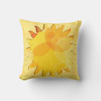 Celestial Sunshine Yellow Abstract Cushion