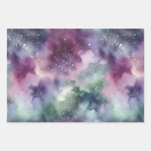 Celestial Tapestry Pattern Wrapping Paper Sheet (Front)