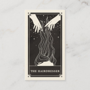 Celestial Tarot Hairdresser Black Business card