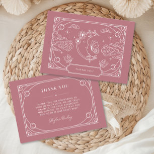 Celestial Tarot Rose Baby Shower Thank You Card
