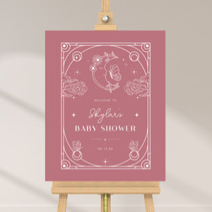 Celestial Tarot Rose Baby Shower Welcome Sign