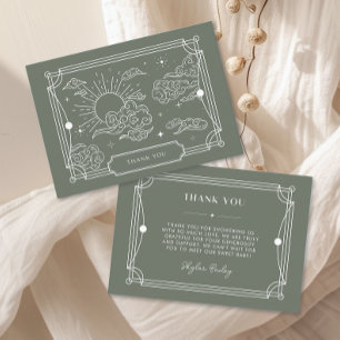Celestial Tarot Sage Baby Shower Thank You Card