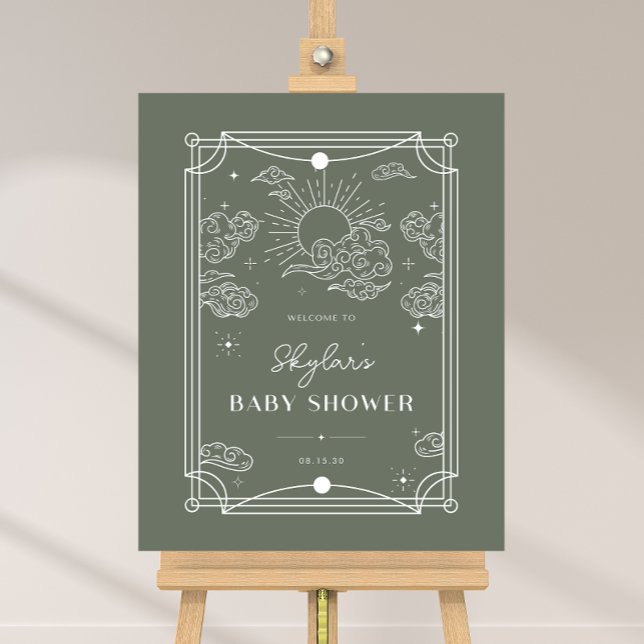 Celestial Tarot Sage Baby Shower Welcome Sign (Creator Uploaded)