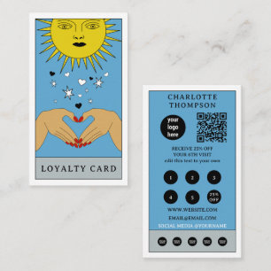 Celestial Tarot Sun Logo Small Business Loyalty Business Card