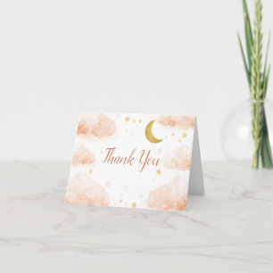 Celestial Thank You Card   Watercolor Clouds