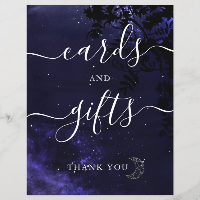 Celestial Theme Wedding Cards and Gifts Sign (Front)