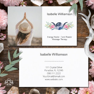 Celestial Triple Moon Goddess Metaphysical Photo Business Card
