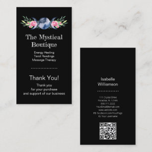 Celestial Triple Moon Goddess QR Code Thank You Business Card