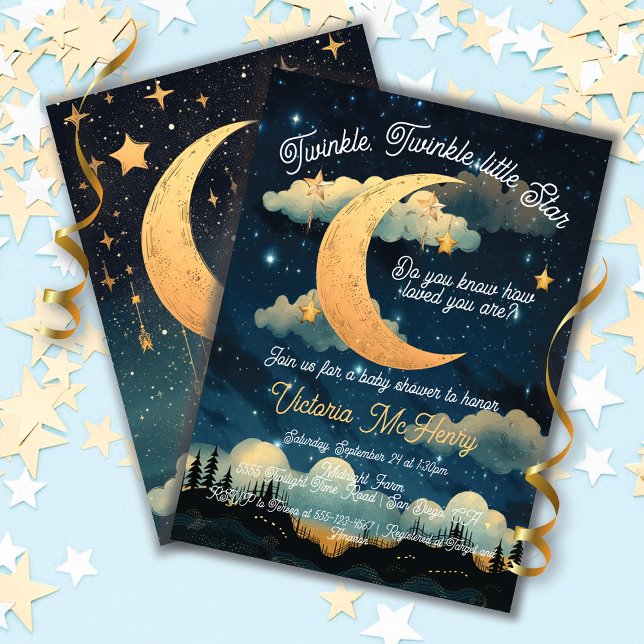 Celestial Twinkle litte Star Baby Shower Invitation (Creator Uploaded)