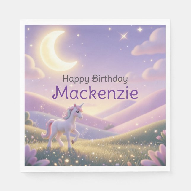 Celestial Unicorn Birthday Party Napkin (Front)