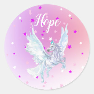 Celestial Unicorn Classic Round Sticker