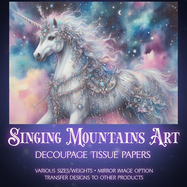 Celestial Unicorn Fairytale Craft Decoupage  Tissue Paper (Creator Uploaded)