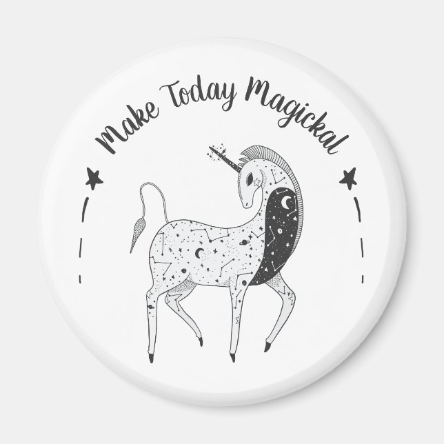 Celestial Unicorn Make Today Magickal Quote Magnet (Front)