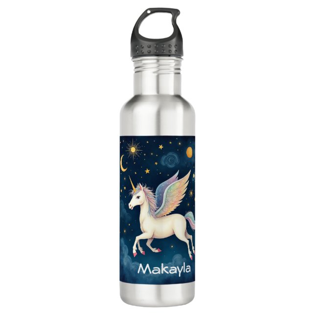 Celestial Unicorn Personalised 710 Ml Water Bottle (Front)