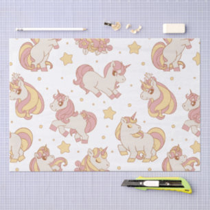 Celestial Unicorns & Stars Pattern Tissue Paper