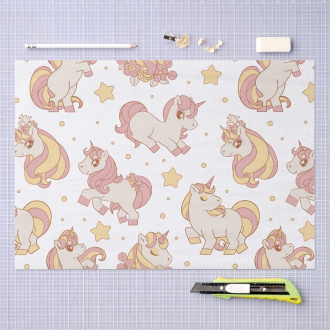 Celestial Unicorns & Stars Pattern Tissue Paper (Craft)