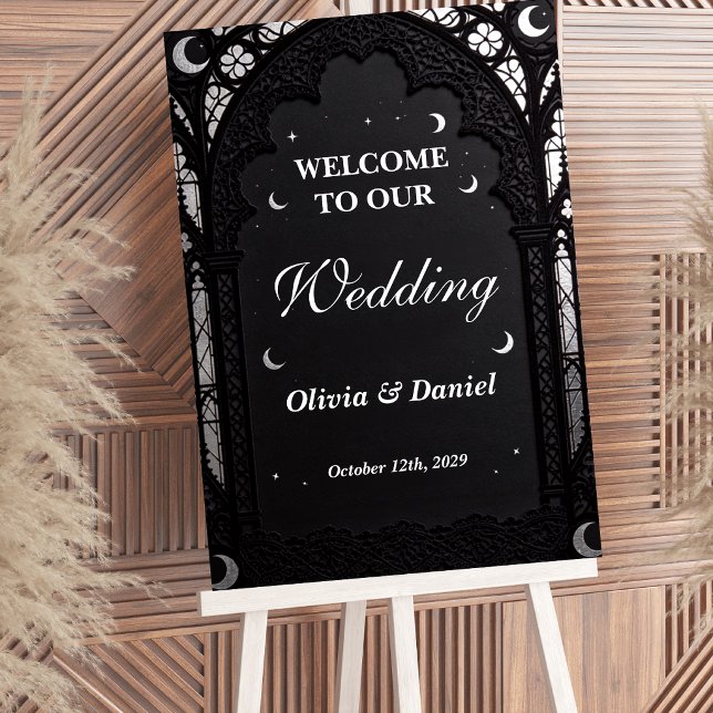 Celestial Velvet Lace Gothic Wedding Welcome Sign (Creator Uploaded)