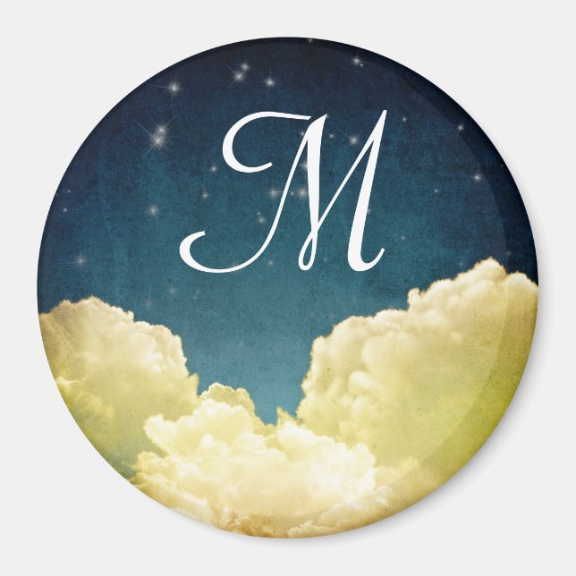 Celestial View Stars Monogram Initial Magnet (Front)