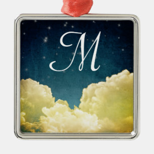Celestial View Stars Monogram Initial Ornament