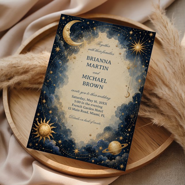 Celestial Vintage Cosmic Botanical Invitation (Creator Uploaded)