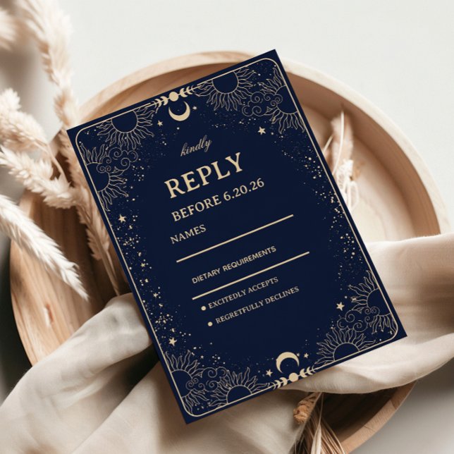 Celestial Vintage Cosmic RSVP Card (Creator Uploaded)