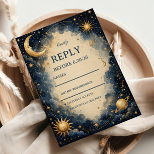 Celestial Vintage Cosmic RSVP Card