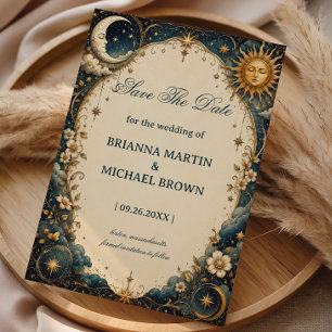 Celestial Vintage Romantic Cosmic Save The Date