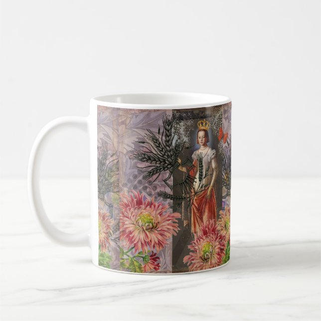 Celestial Virgo Goddess Collage: Vintage Celestial Coffee Mug (Left)