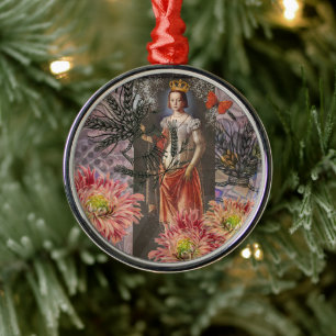 Celestial Virgo Goddess Collage: Vintage Celestial Metal Tree Decoration