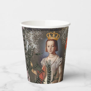 Celestial Virgo Goddess Collage: Vintage Celestial Paper Cups